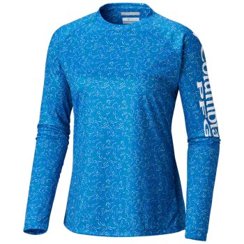 Columbia PFG Super Tidal II Long Sleeve Plus Size, Sudaderas Azules Para Mujer | 386179-IGL